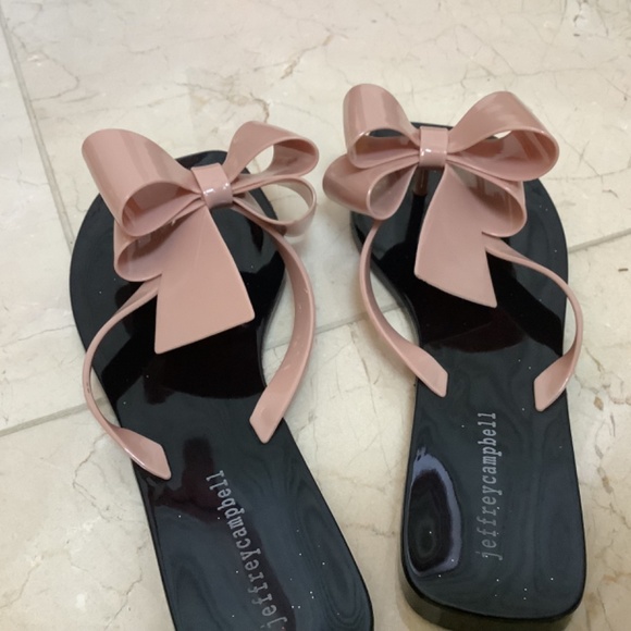 Women's Jeffrey Campbell Sugary Flip Flop Sandals Pink Bow SIze 9 - Picture 9 of 9